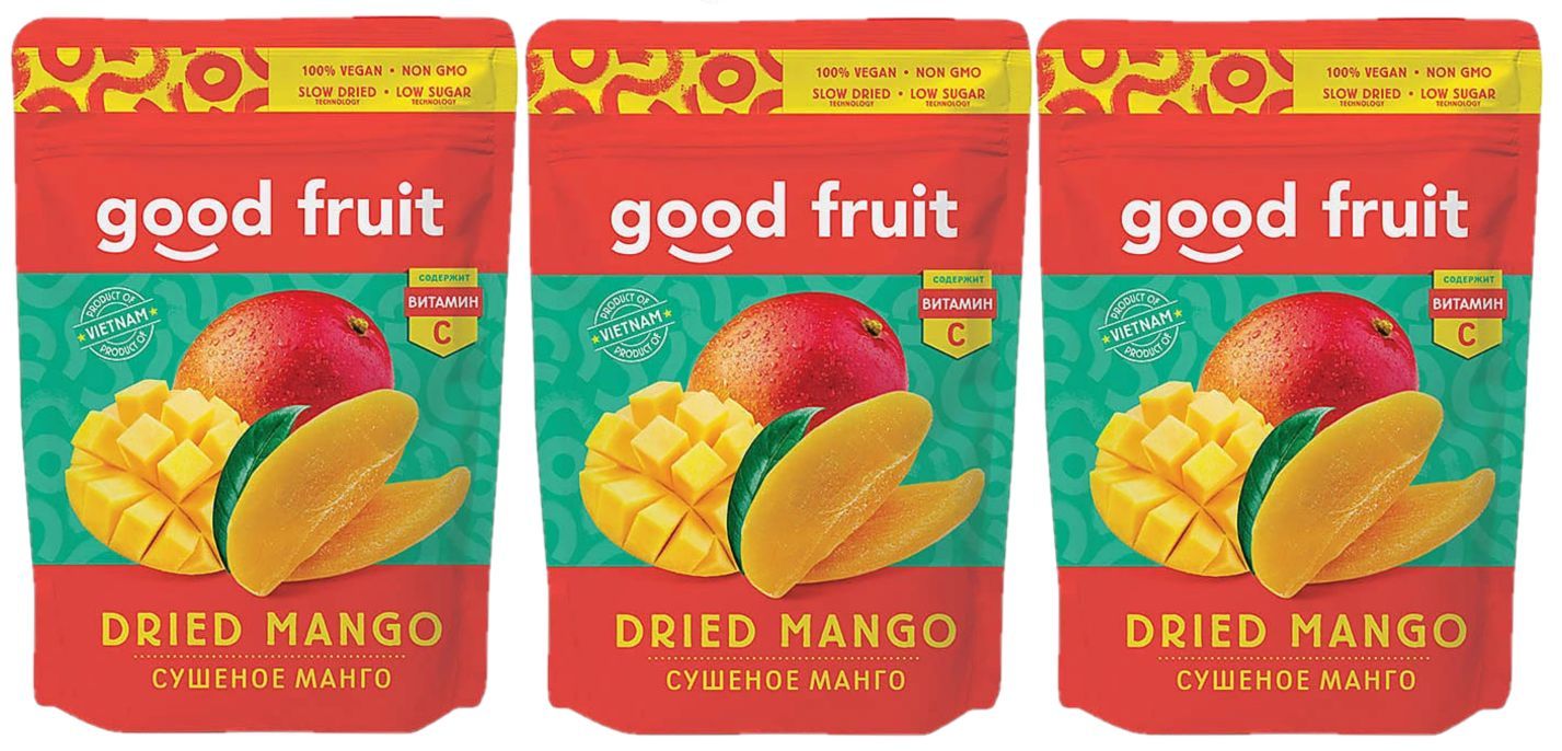 GOODFRUIT,мангосушеное3штпо100гр