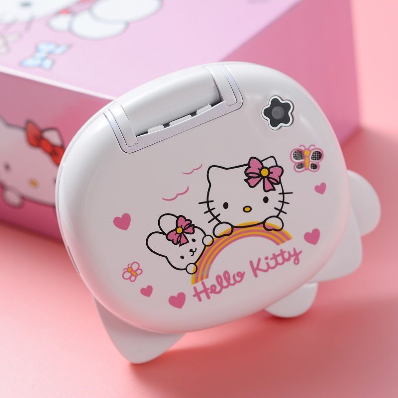 МобильныйтелефонK688HelloKittyFlipPhoneМультяшныйсимпатичныймини-телефондлядетей-студентов.,перламутровый