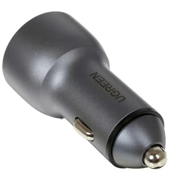 Автомобильное зарядное устройство UGREEN CD213 USB-C PD+USB-C PD 36W Fast Car Charger серый космос