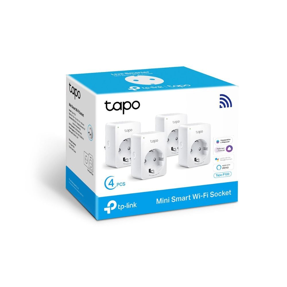 Умная розетка TP-Link Tapo P100 (4-pack)