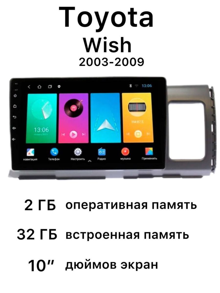 Штатная магнитола Toyota Wish 2003-2009Штатное место - купить в  интернет-магазине OZON с доставкой по России (1004837146)