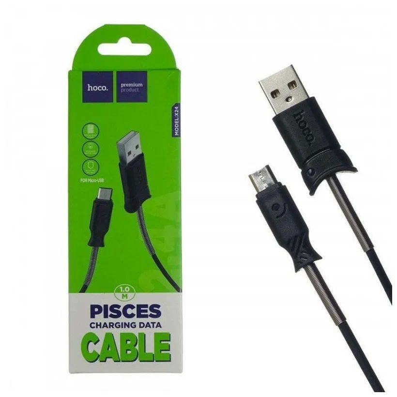 Hoco micro usb. Кабель Micro USB Hoco x24 1м (черный). Кабель Hoco x24 Pisces, USB - Micro-USB, 2.4А, 1 М, ТПЭ, красный. Дата-кабель Hoco x24 Micro USB. Hoco x24 Type-c.