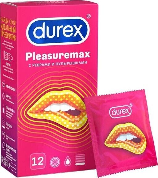 DUREX pleasuremax Презервативы, 12 шт.