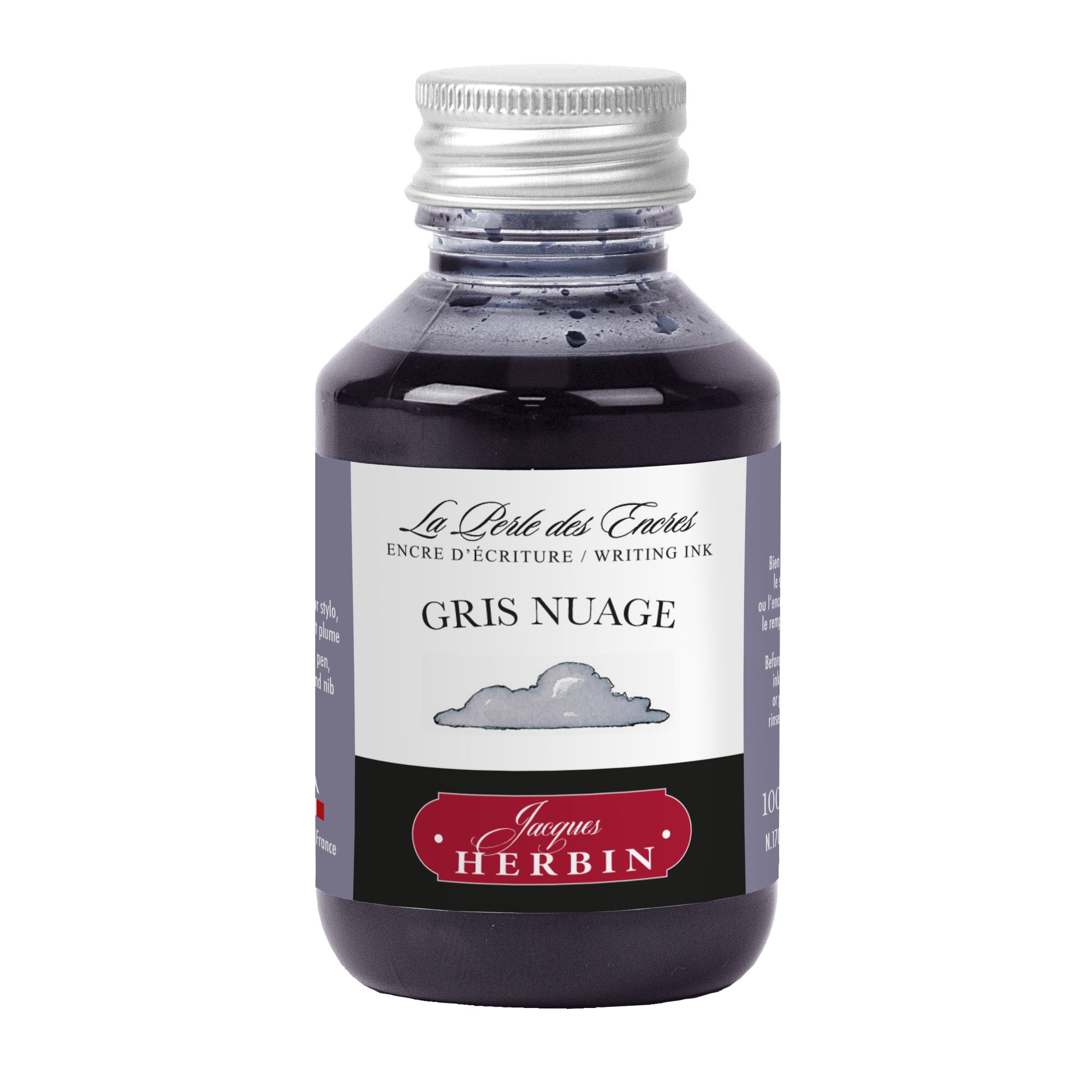 Чернила в банке Herbin, 100 мл, Gris nuage Облачный серый