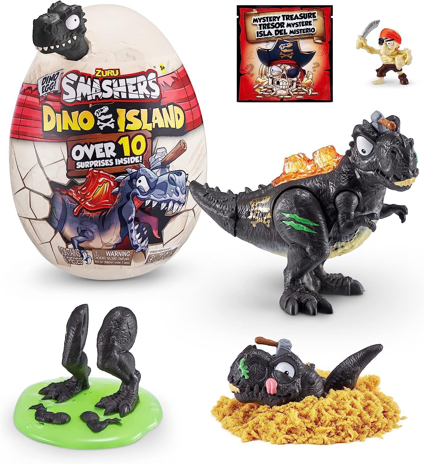 Smashers Dinosaur Island Mini Eggs Tyrannosaurus Rex, доисторическая  игрушка ZURU, 10 сюрпризов, игрушка динозавра, слизь, песок и многое  другое, для детей 5+ лет - купить с доставкой по выгодным ценам в  интернет-магазине OZON (1050471258)