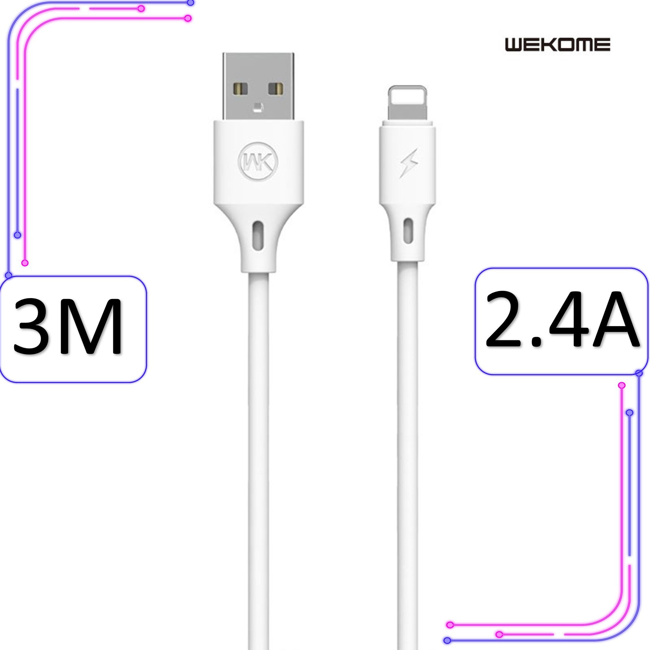 Кабель Apple Lightning WDC-09_Apple Lightning_USB 2.0 - купить по низкой  цене в интернет-магазине OZON (1063306582)