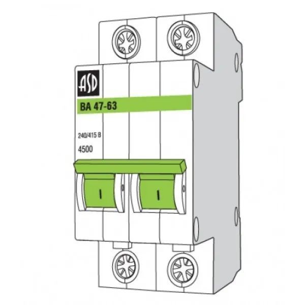 Авт выкл 2p. Выключатель автоматический ASD ва47-63 2p c50. Автомат ASD ва 47-63 3p c20. Автоматический выключатель ASD ва 47-63 c16. ASD 2p c16.