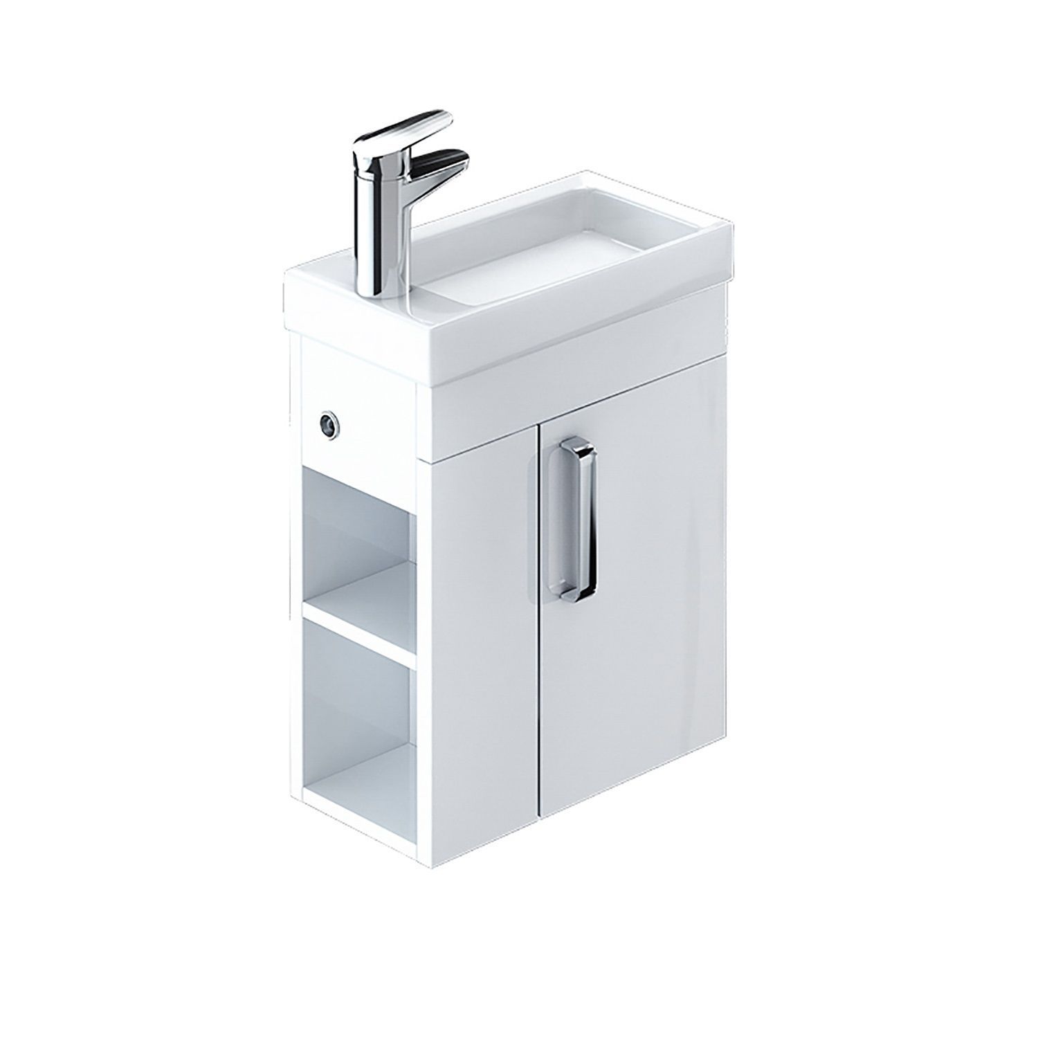 Фото товара на маркетплейсе ozon Тумба с умывальником для ванной комнаты, подвесная, белая, 40 см, Torr, IDDIS, TOR40W1i95K