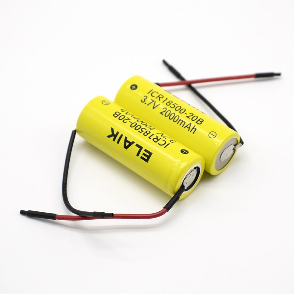 АккумуляторICR18500Li-ion20B,3.7V,2000mAh,10шт+DIYСиликоновыйкабель