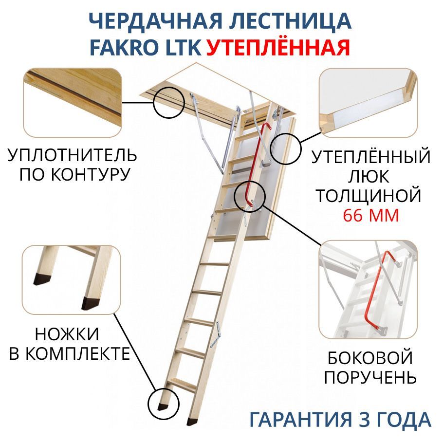 60*130*280смЧердачнаялестницаслюкомутеплённаятермоFAKROLTKскладная/Люкчердачныйслестницей60x130