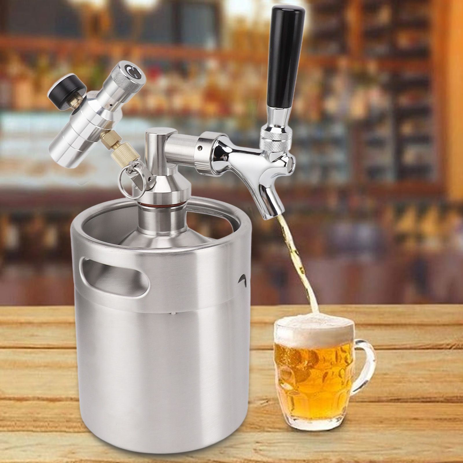 Мини пивная бочка из нержавеющей стали