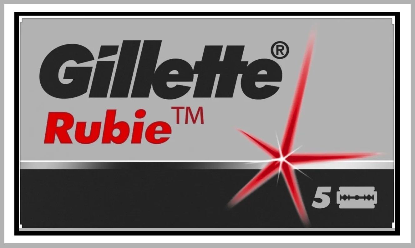 Двусторонние лезвия для Бритвы Gillette "Rubie Platinum Plus", классические, для T-образных бритв и шаветок, упаковка 5 шт