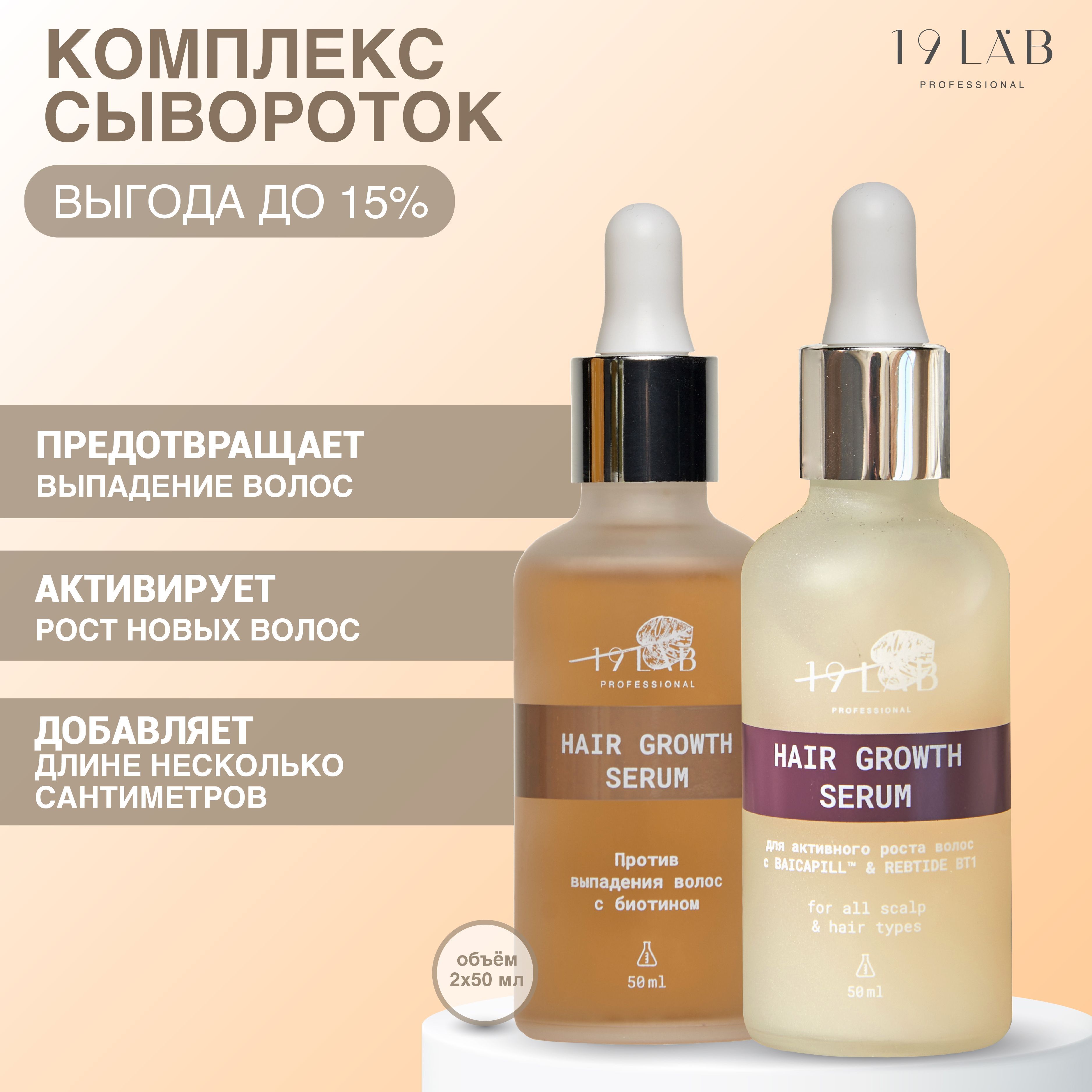 19LabCosmetics Сыворотка для волос, 100 мл