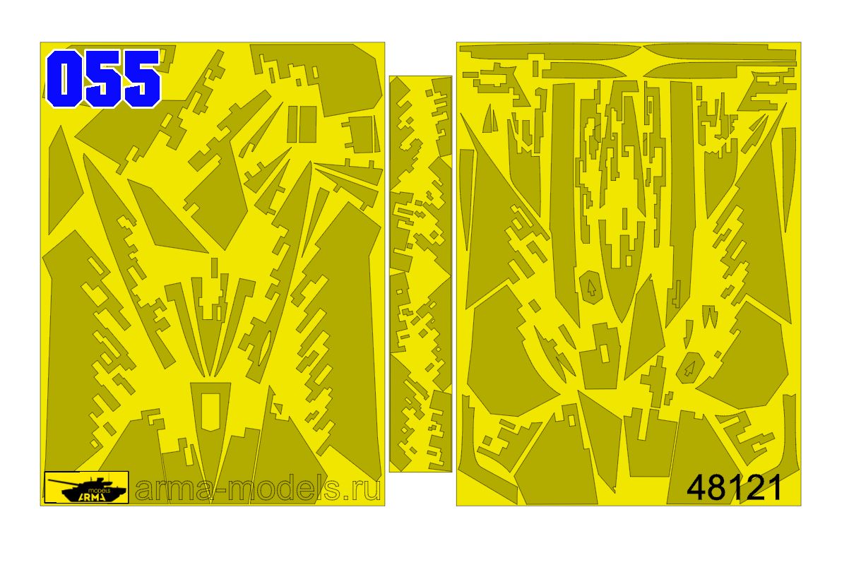 Arma Models AM48121 Окрасочная маска камуфляж Су-57 борт №55 (двусторонний)