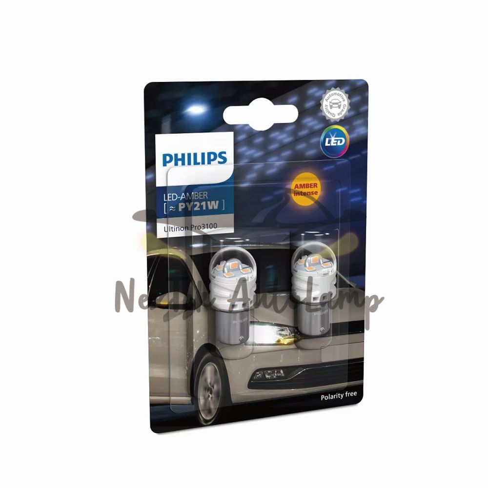 PhilipsЛампаавтомобильнаяS25/PY21W,арт.UltinonPro3100LEDS25PY21WT20WY21W12VЯнтарнаялампасигналаповоротаавтомобиля