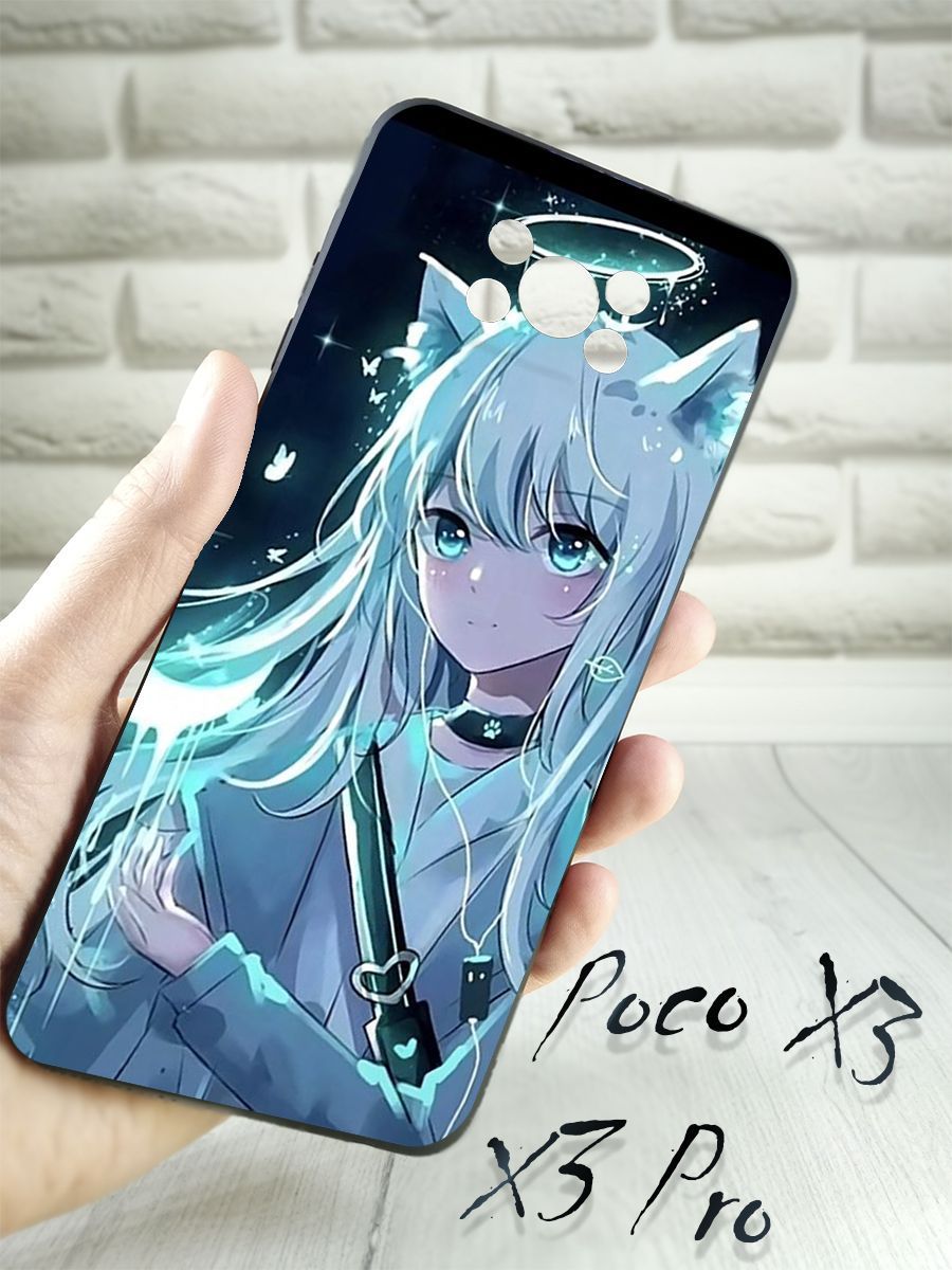 Чехол на poco x3 pro с принтом, чехол на поко x3 аниме 