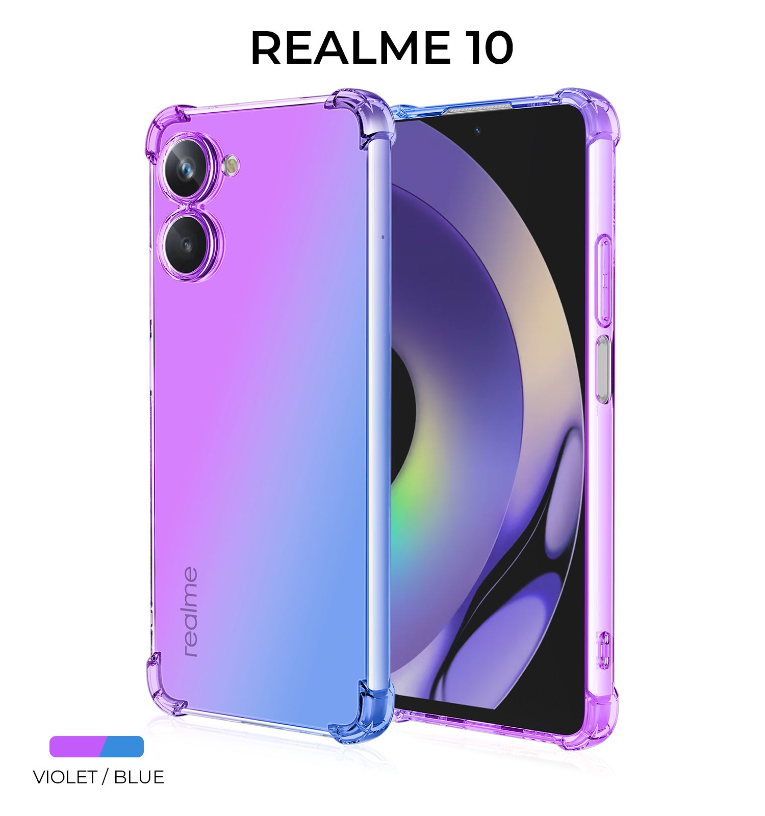 Силиконовый чехол для Realme 10 4G Krieger Mix 1.5мм противоударный  Фиолетово синий - купить с доставкой по выгодным ценам в интернет-магазине  OZON (1239998730)