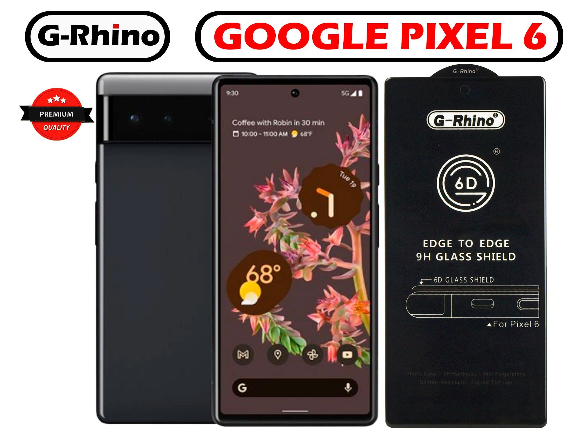 Защитное стекло G-Rhino для Google Pixel 6 бронестекло с полной проклейкой  на весь экран черная рамка - купить с доставкой по выгодным ценам в  интернет-магазине OZON (830842175)