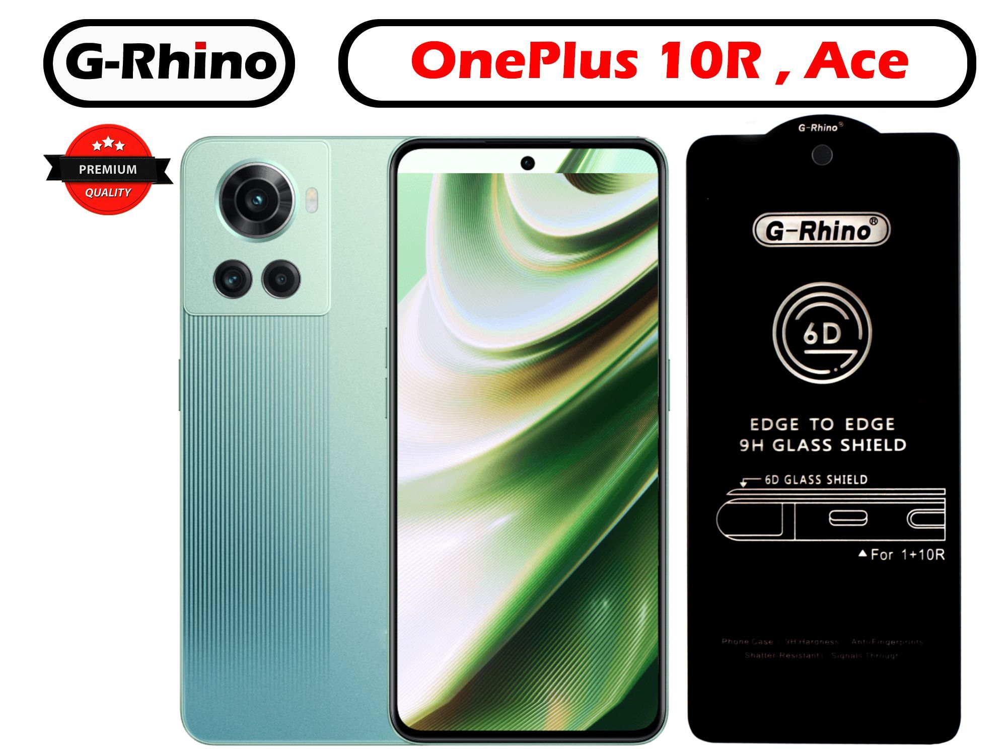 Защитное стекло G-Rhino для OnePlus 10R , Ace Закаленная прозрачная защита  9H на экран для смартфона ВанПлас 10Р Противоударная бронь на дисплей  телефона - купить с доставкой по выгодным ценам в интернет-магазине