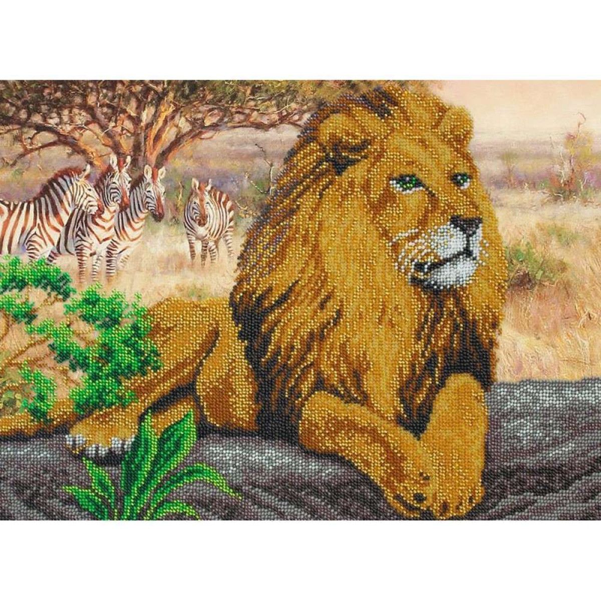 Купить схему для вышивки бисером. Вышивка бисером. Картины из бисера. Вышивка из бисера. Набор для вышивания бисером царь зверей.