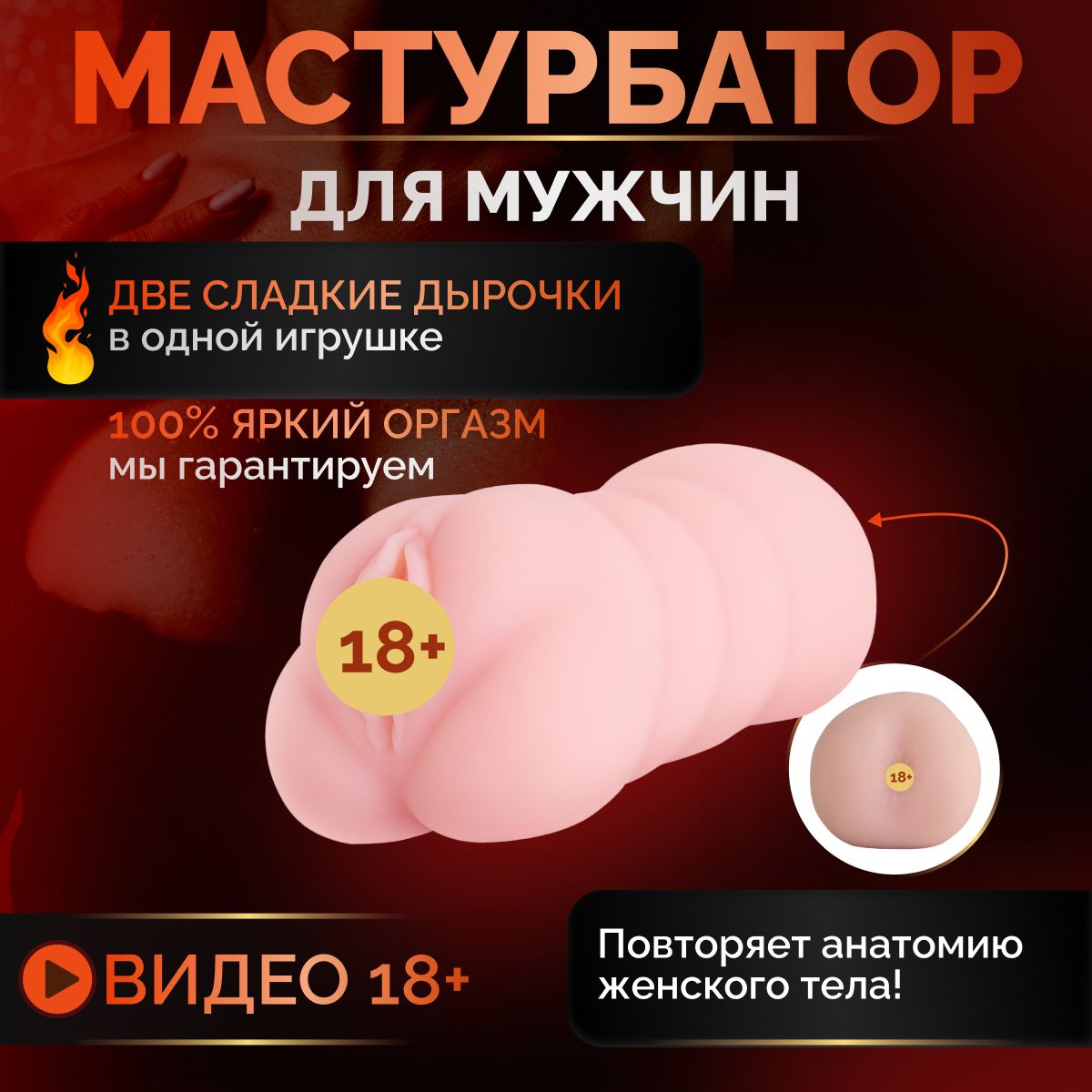 Реалистичный мужской мастурбатор 2 в 1 вагина рот 18+ - купить с доставкой  по выгодным ценам в интернет-магазине OZON (1263189484)