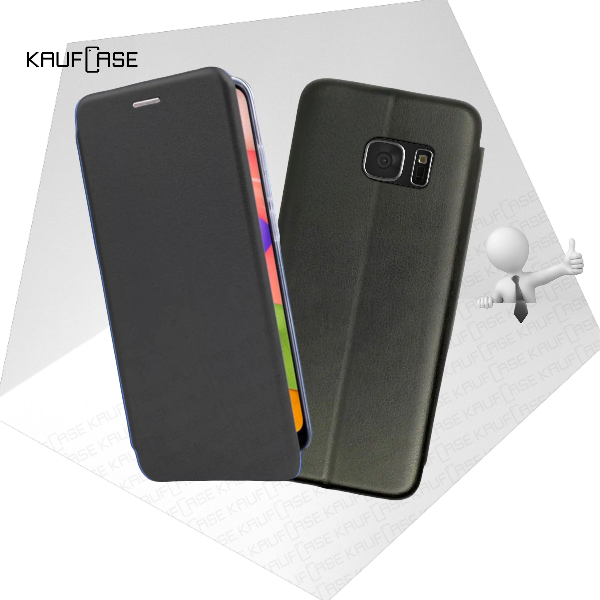 Чехол книжка KaufCase для телефона Samsung S7 (S930) (5.1"), черный. Трансфомер