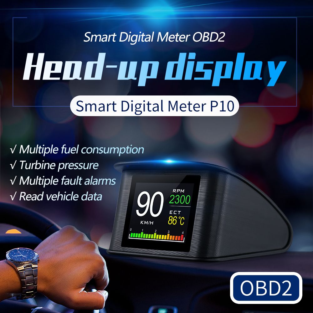 OBD HUD P10 Автомобильный OBD2 Проекционный дисплей HUD на бортовом компьютере