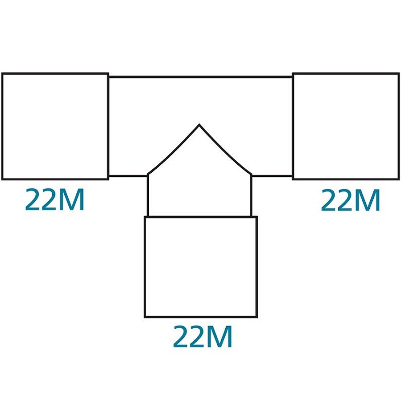 Соединитель угловой 22m 22m 15f