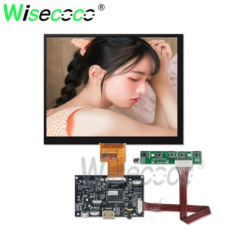 Wisecoco8"ИнтерактивнаяпанельДляноутбукаRaspberryPi8дюймовLCD1024*768IPSэкрансLVDs40контактовплатадрайвера,черный