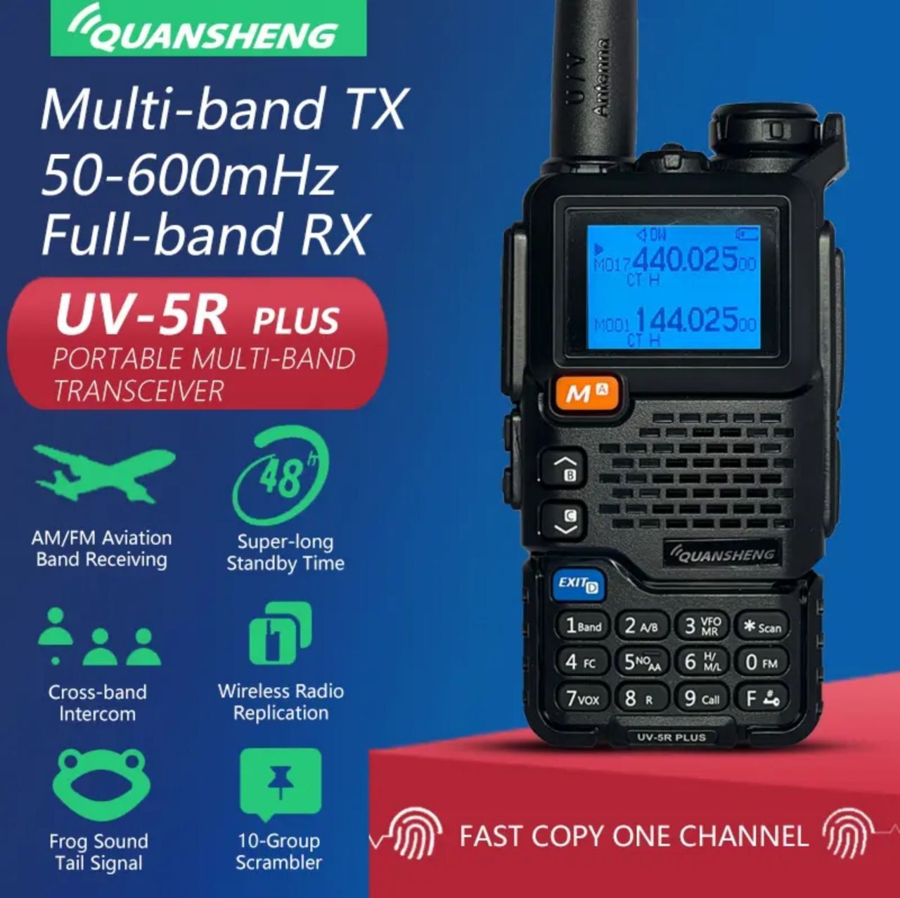 Quansheng UV-5r Plus доработка САТКОМ. Рация радиолюбительская, 8 Вт, 136-630 МГЦ Satcom.