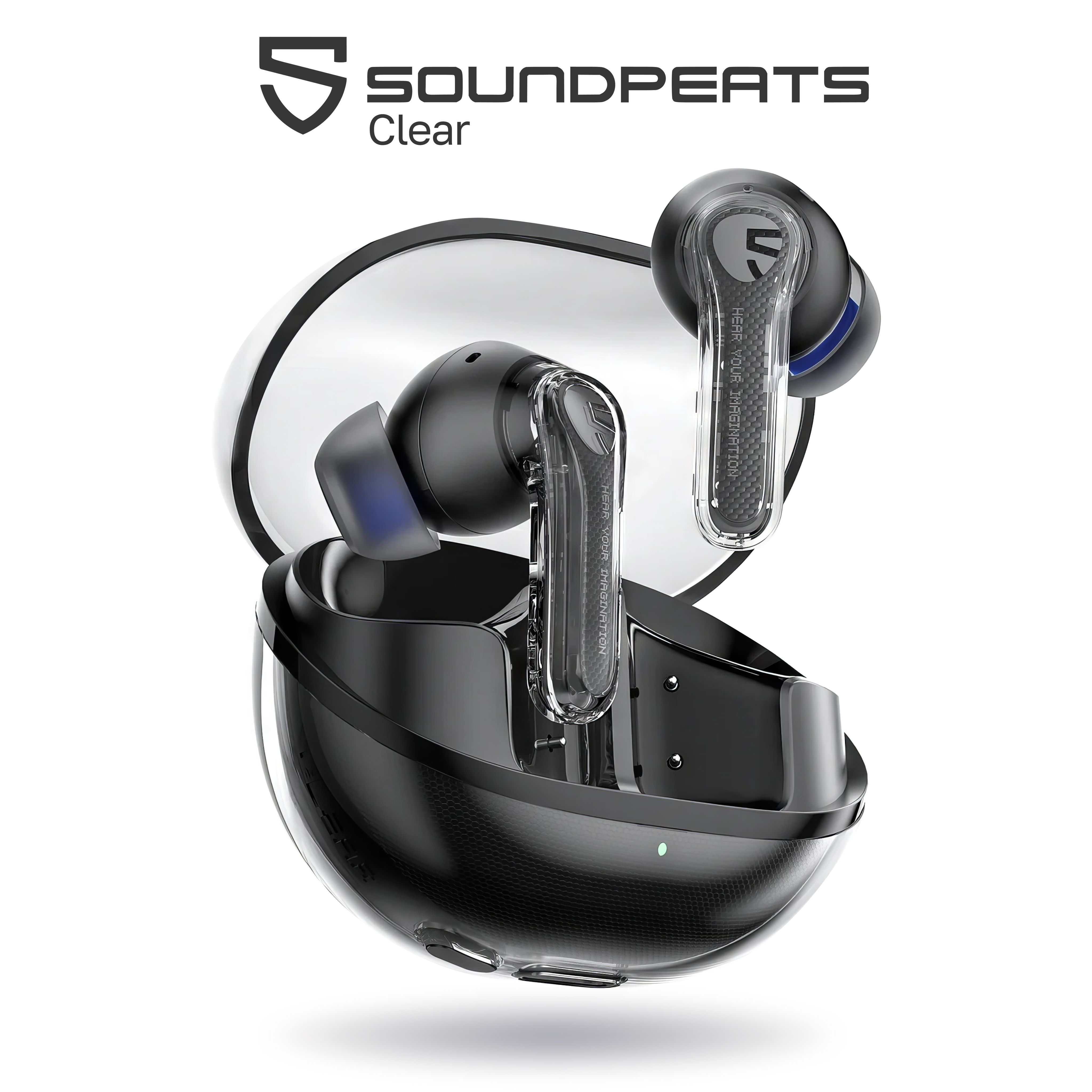 SoundPeatsНаушникибеспроводныесмикрофономSoundPeatsClear,Bluetooth,USBType-C,черныйматовый