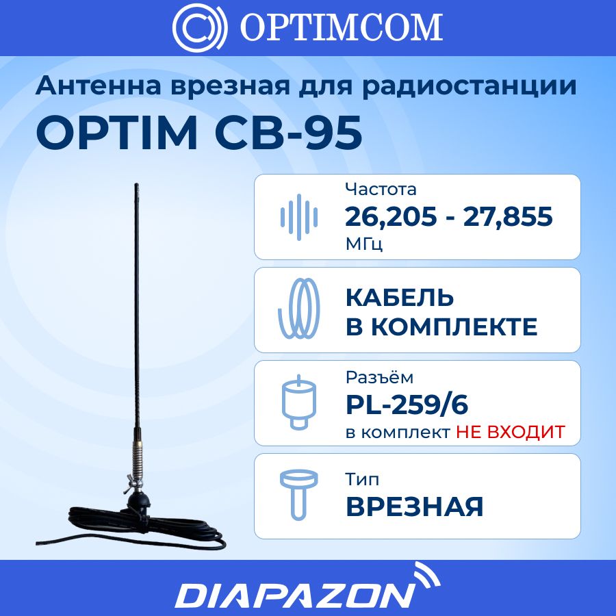 Антенна автомобильная врезная Optim CB-95