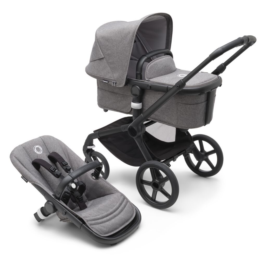 Bugaboo Fox5 коляска 2 в 1 Black/ Grey Melange/ Grey Melange complete