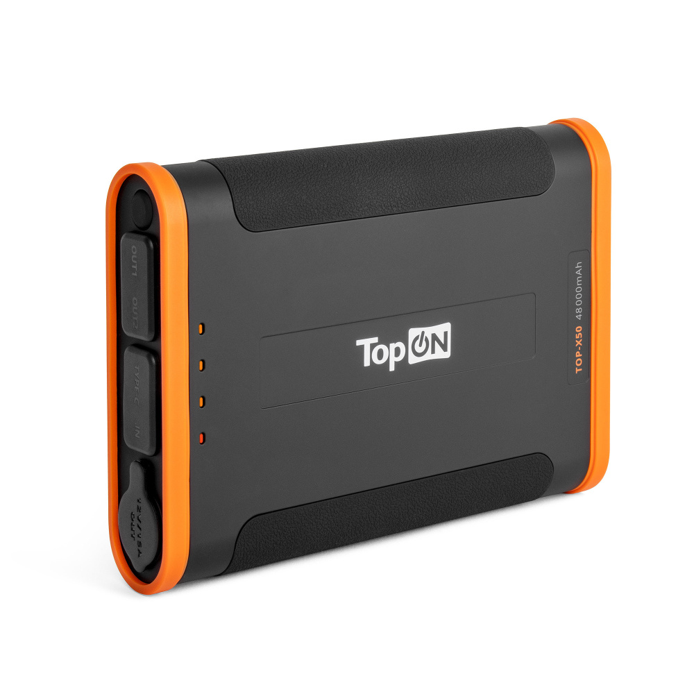 Внешний аккумулятор TopON TOP-X50 48000mAh Type-C PD 60W, USB1 QC3.0, USB2 12W, авторозетка 180W, фонарь, #1