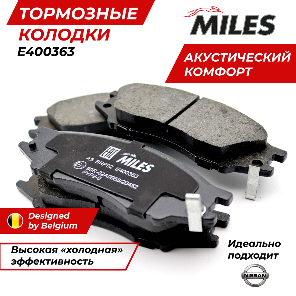 Колодки тормозные MILES E400363 Передние - купить по низким ценам в  интернет-магазине OZON (953046847)