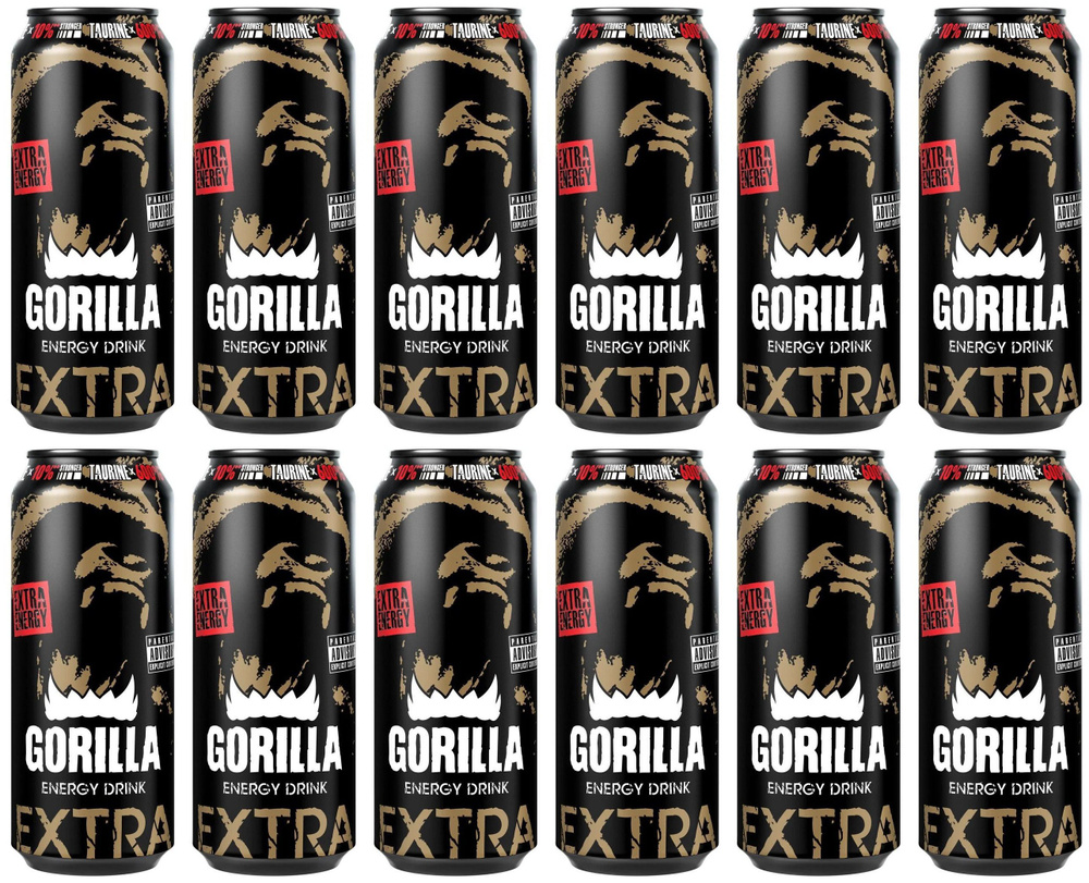 Энергетический напиток Горилла Экстра Энерджи (Gorilla Xtra Energy) 0.5 л ж/б упаковка 12 штук  #1