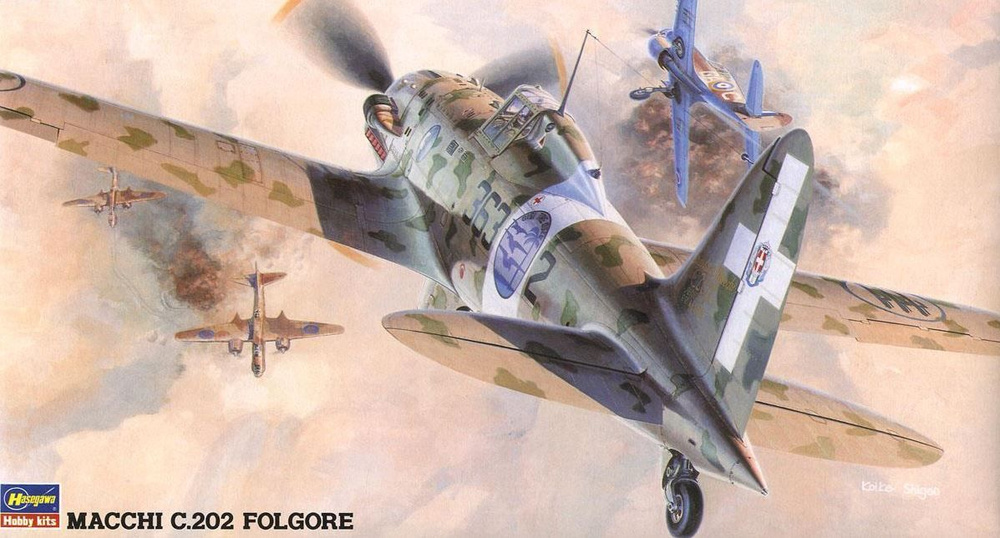 Сборная модель Итальянский истребитель MACCHI C.202 FOLGORE 09132 Hasegawa 1/48 Jt32 Italian Air Force #1