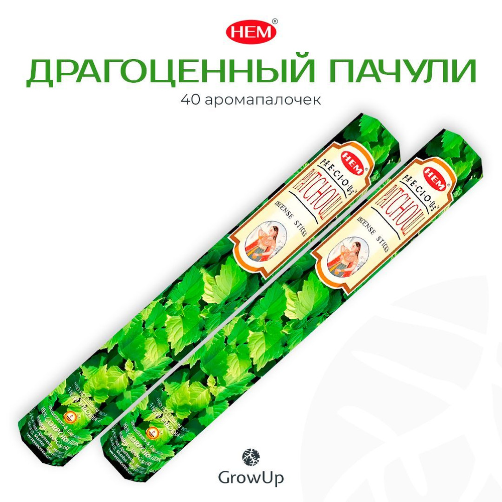 HEM Драгоценный пачули - 2 упаковки по 20 шт - ароматические благовония, палочки, Precious Patchouli #1