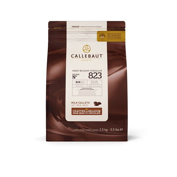 Молочный шоколад Callebaut 33,6% какао, каллеты, 2,5 кг, 823-RT-U71 (обновленная упаковка)  #1