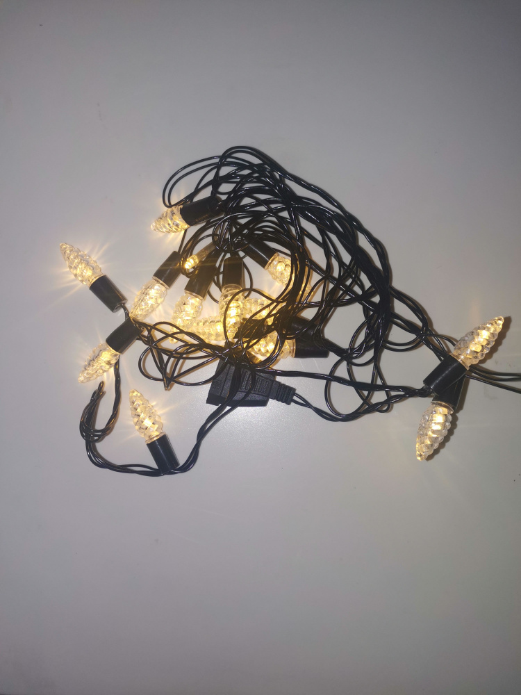 Электрогирлянда интерьерная Шишки Светодиодная 15 ламп, 4 м, питание От сети 220В, 1 шт  #1