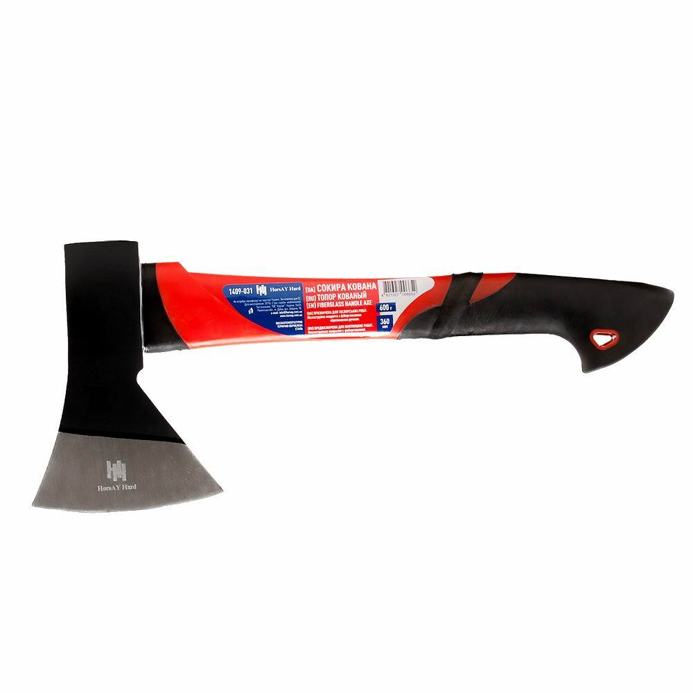 Топор кованый 600гр, пескоструйное покрытие с фиберглассовой ...