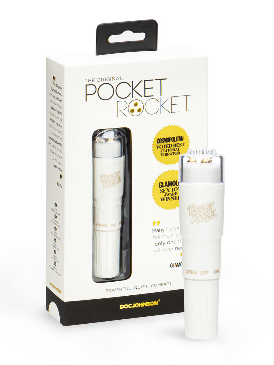 Оригинальный Pocket Rocket Doc Johnson мини-вибратор, белый, 10 см #1.