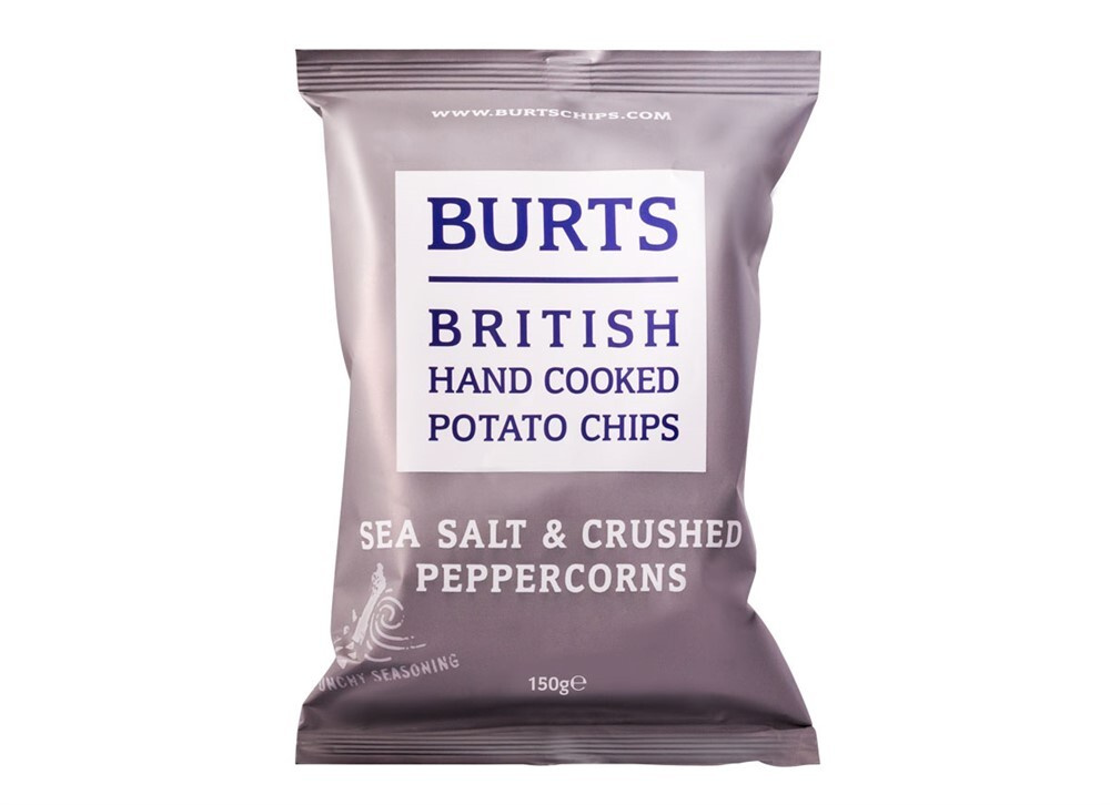 Чипсы картофельные Burts Sea Salt & Crushed Peppercorn (морская соль и ...