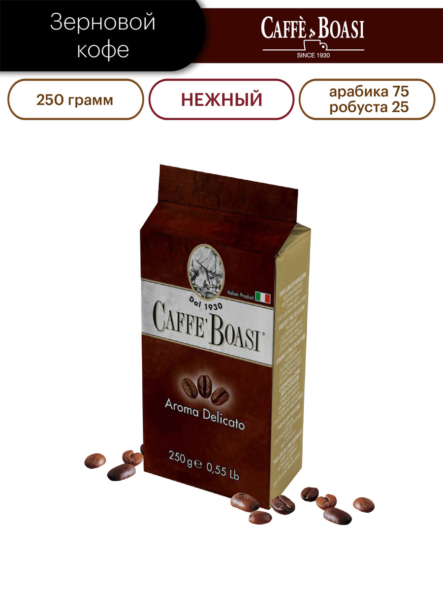 Кофе в зернах Caffe Boasi "Gran Caffe" (арабика 75% / робуста 25%), 250 г #1