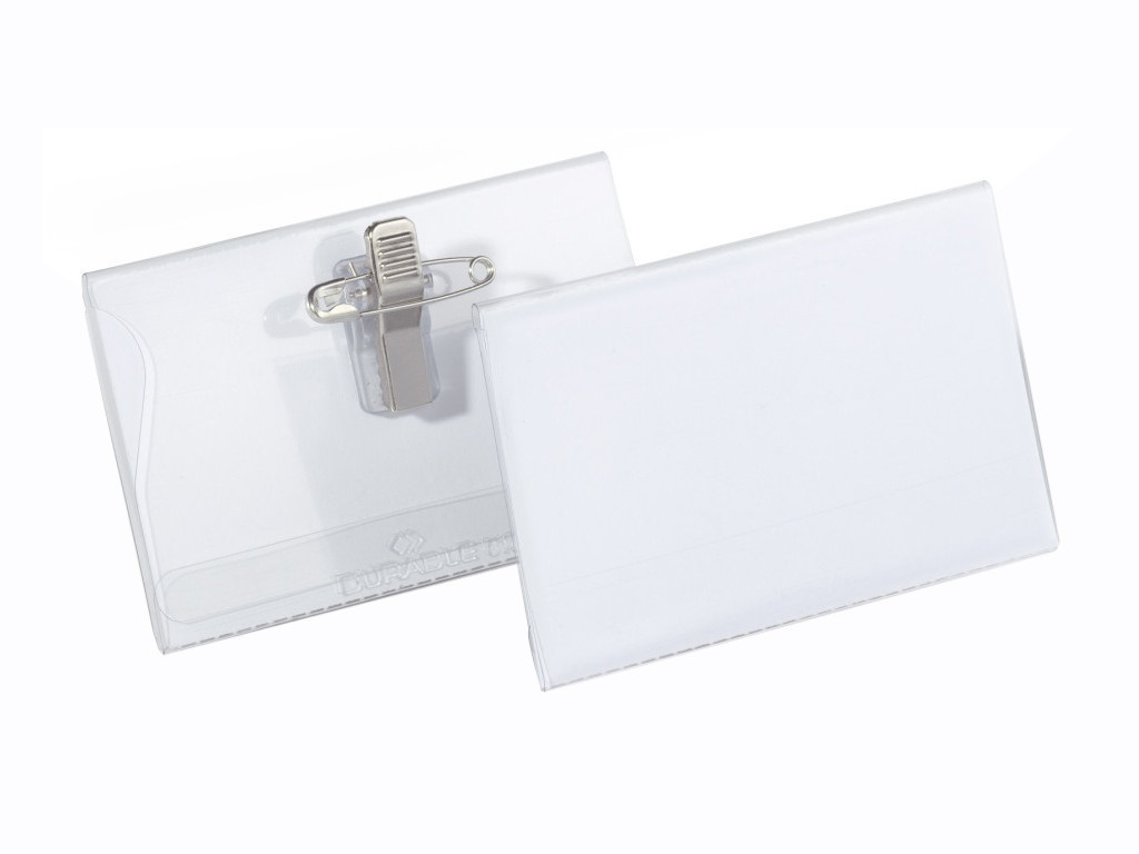 Бейдж Durable 54x90mm горизонтальный булавка+зажим ПВХ Transparent 8101 ...