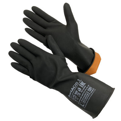Перчатки защитные Gward ACID 1 КЩС тип 1 резиновые технические, размер: 10 (XL), 12 пар  #1
