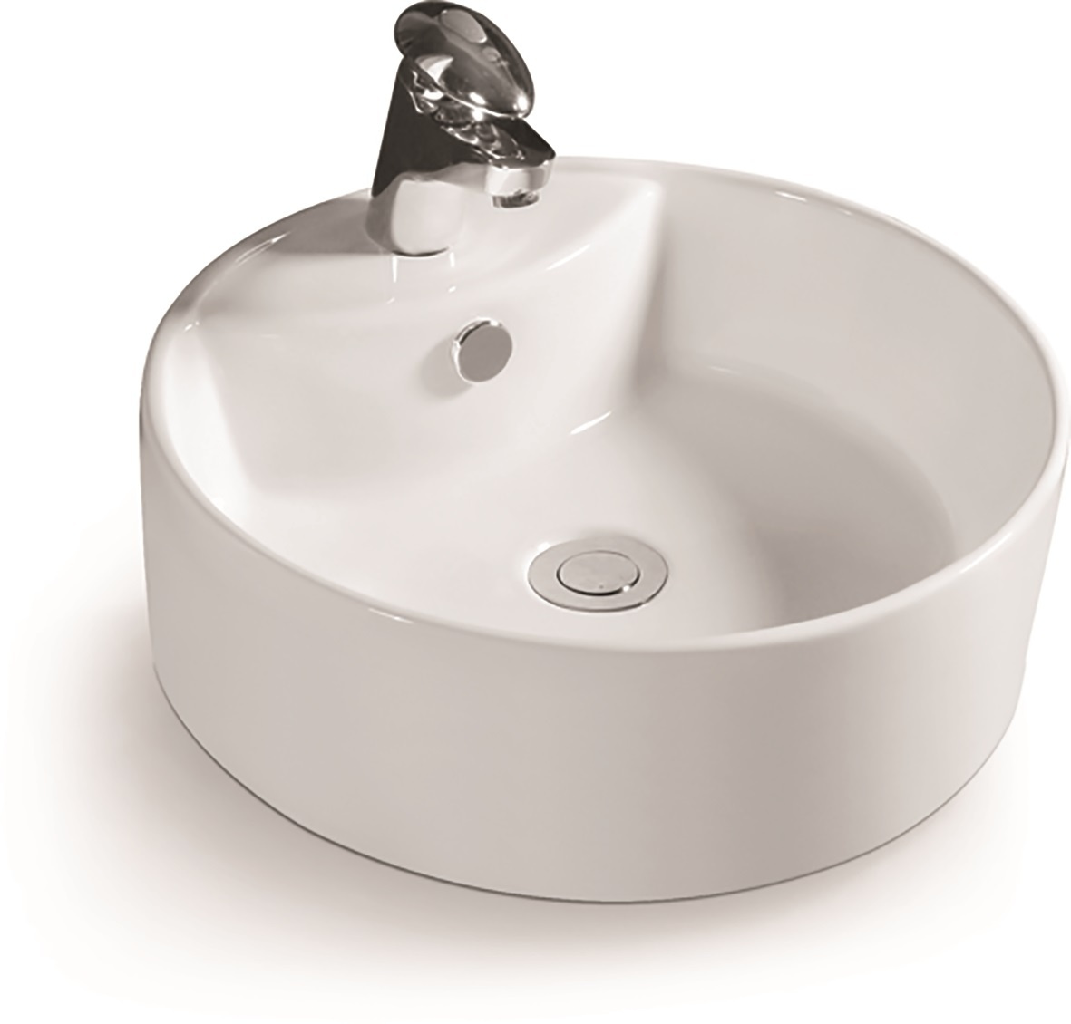 Раковина керамическая накладная с переливом SantiLine 465х465х160 мм ...