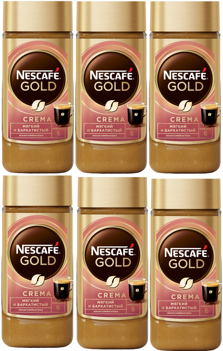 Nescafe Gold Crema кофе растворимый, 95 г x 6шт — купить в интернет ...