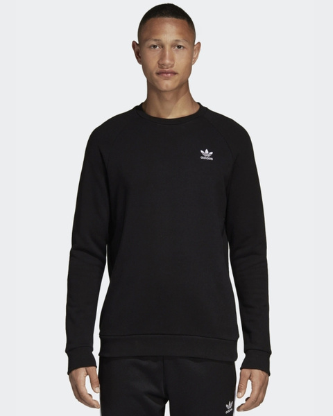 Adidas black trefoil crew neck clearance sweatshirt