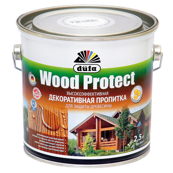 Декоративная пропитка для наружных и внутренних работ Dufa Wood Protect ...